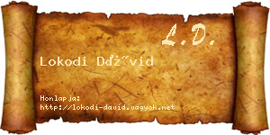 Lokodi Dávid névjegykártya