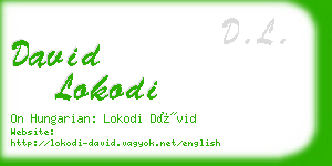 david lokodi business card